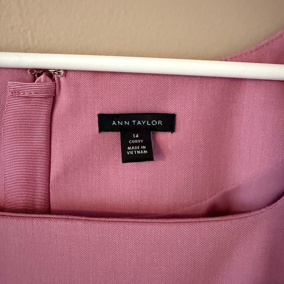 Ann Taylor square neck ponte shift dress mauve orchid size 14 curvy fit - Picture 5 of 6
